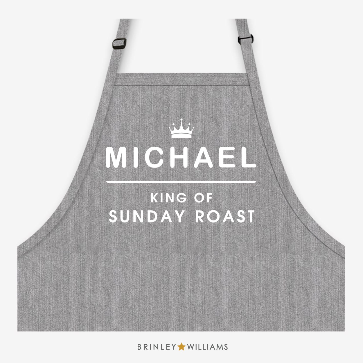 King of Sunday Roast  Personalised Grey Denim Apron