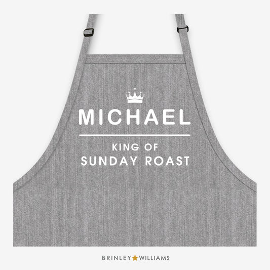 King of Sunday Roast  Personalised Grey Denim Apron