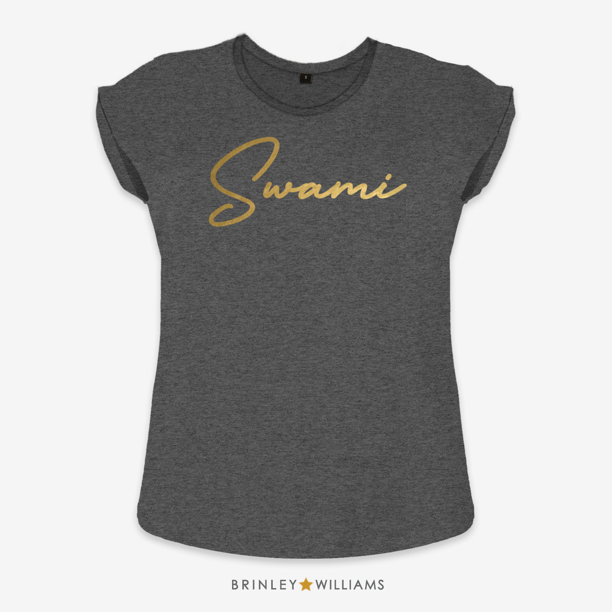 Swami Rolled Sleeve T-shirt - Charcoal Grey