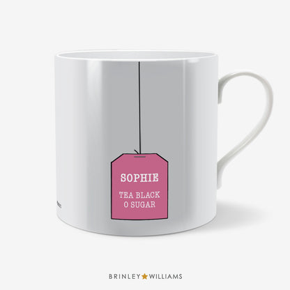 Tea Bag Personalised Mug - Pink
