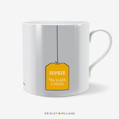 Tea Bag Personalised Mug - Yellow