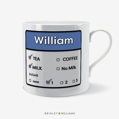 Tea Coffee Personalised Mug - Blue