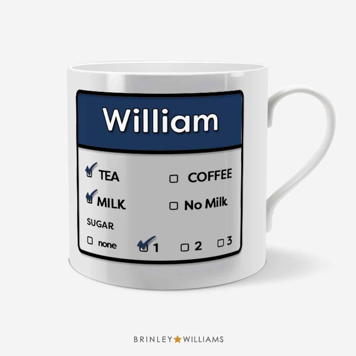 Tea Coffee Personalised Mug - Navy