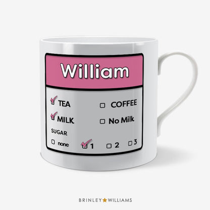 Tea Coffee Personalised Mug - Pink
