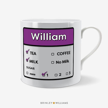Tea Coffee Personalised Mug - Purple