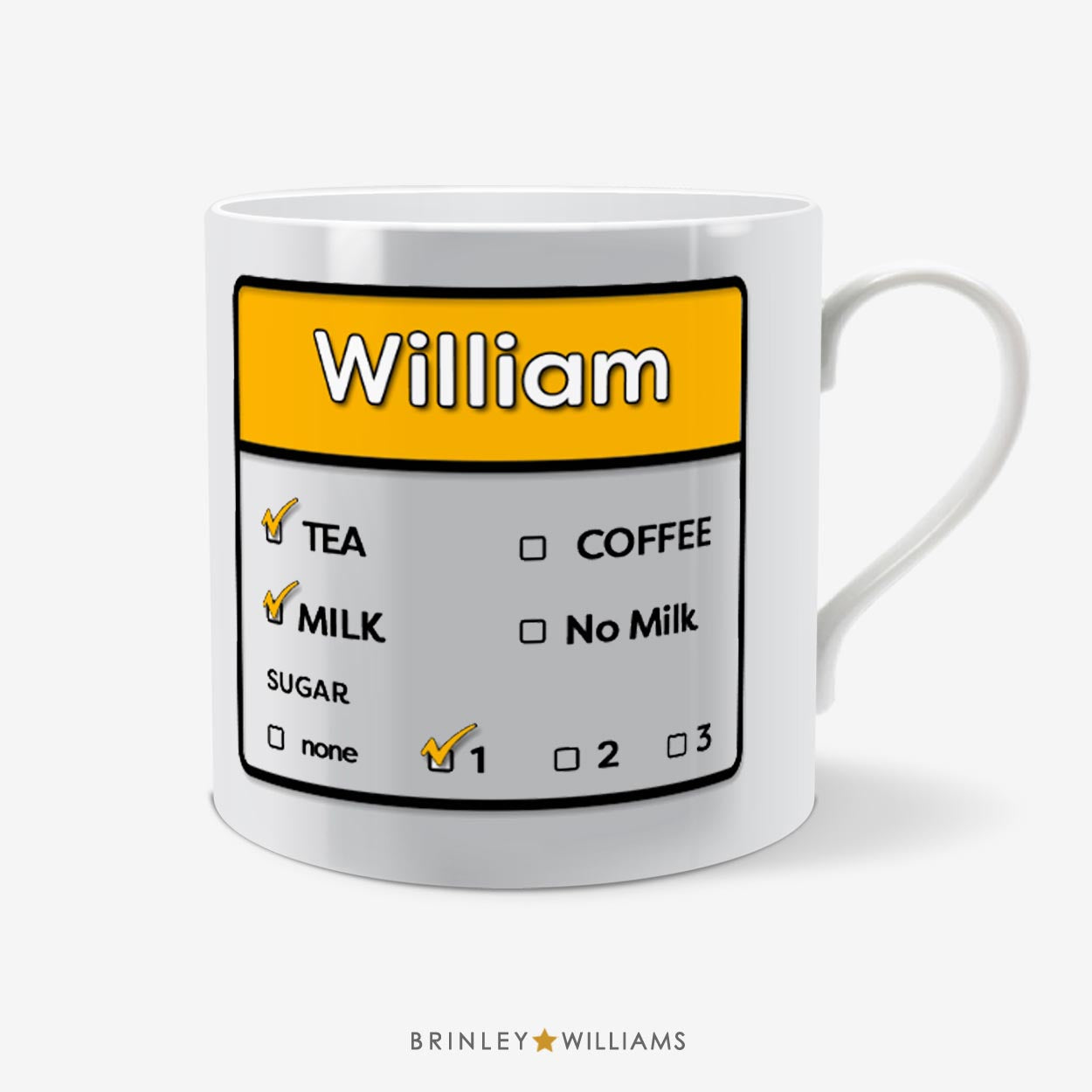 Tea Coffee Personalised Mug - Yellow