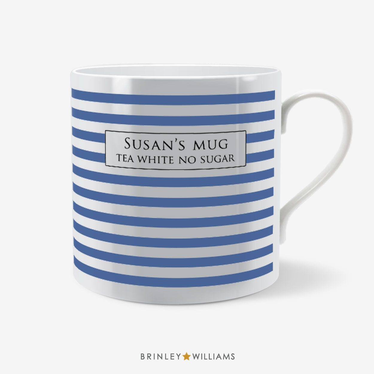 Thin Stripes Mug - Personalsied - Blue