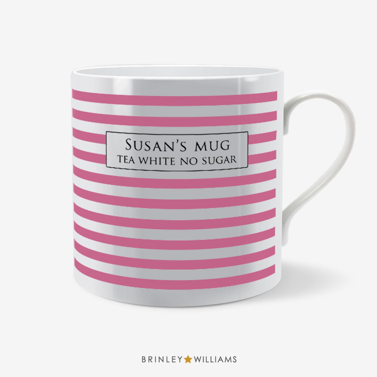 Thin Stripes Mug - Personalsied - Pink