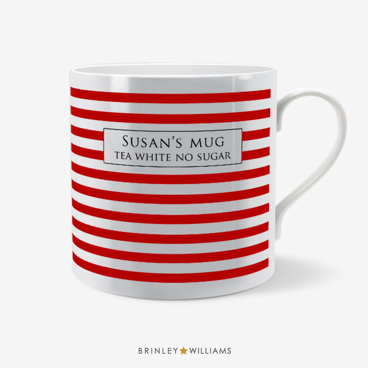 Thin Stripes Mug - Personalsied - Red