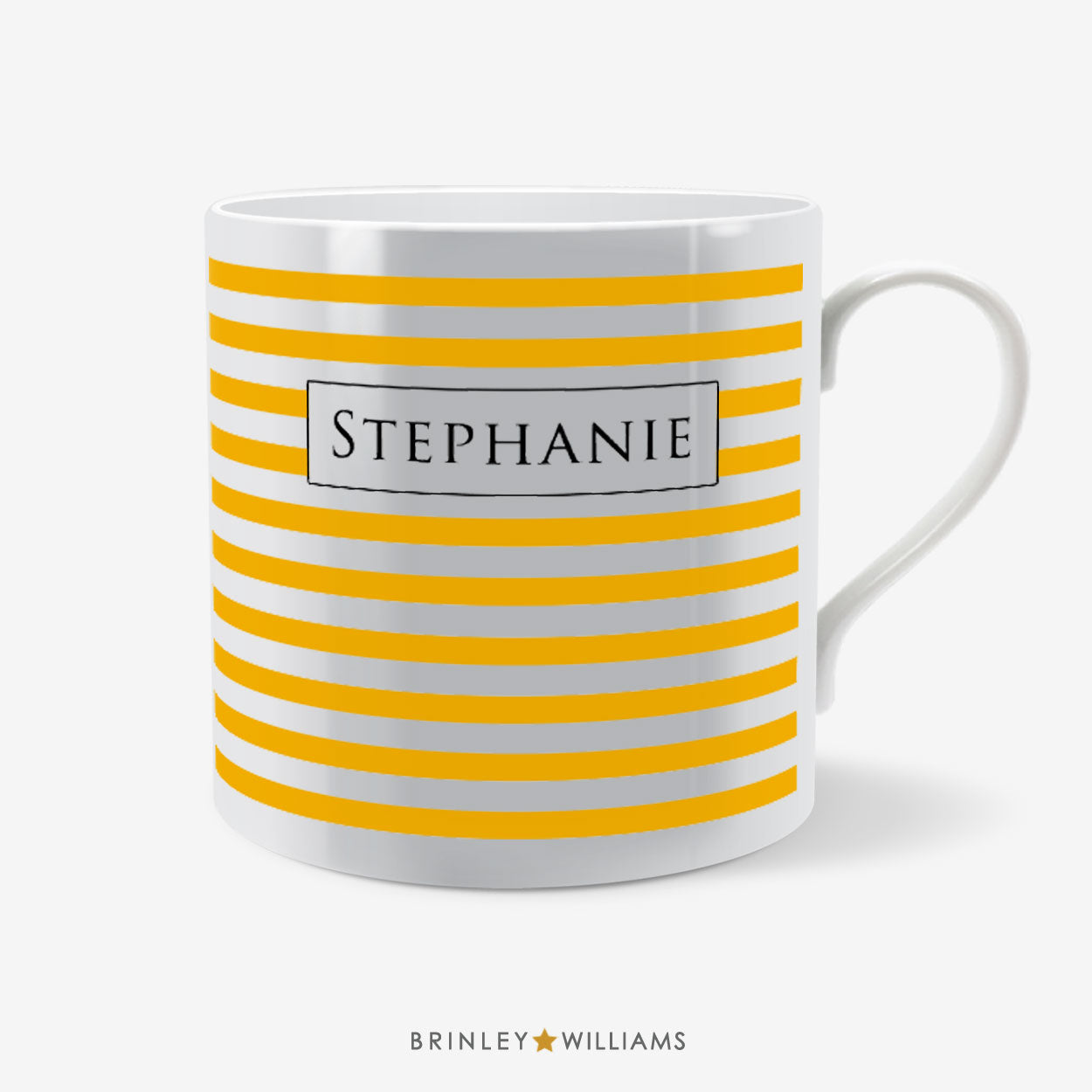 Thin Stripes Mug - Personalsied - Yellow