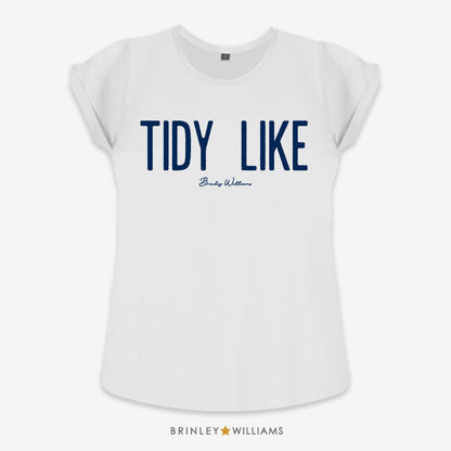 Tidy Like Rolled Sleeve T-shirt - White
