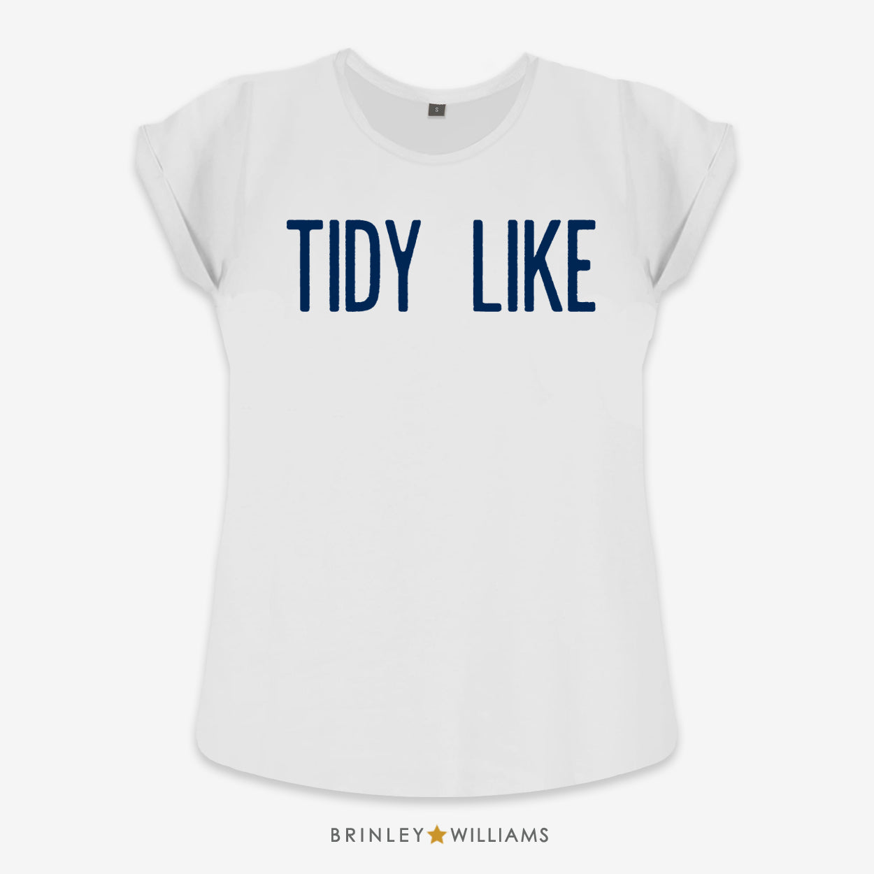 Tidy Like Rolled Sleeve T-shirt -White