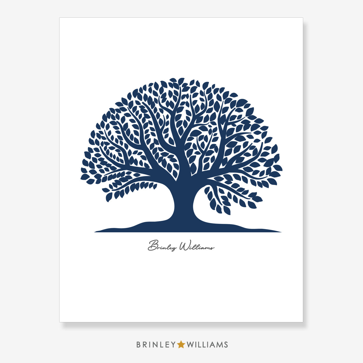 Tree of Life Wall Art Poster - Navy