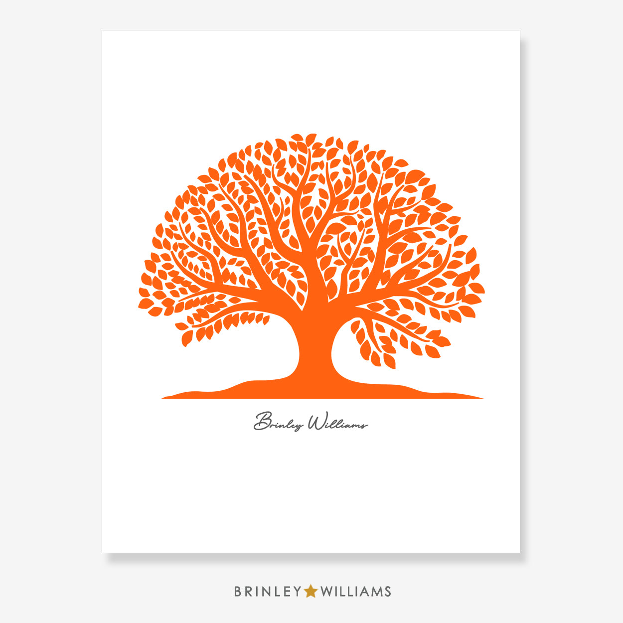 Tree of Life Wall Art Poster - Orange