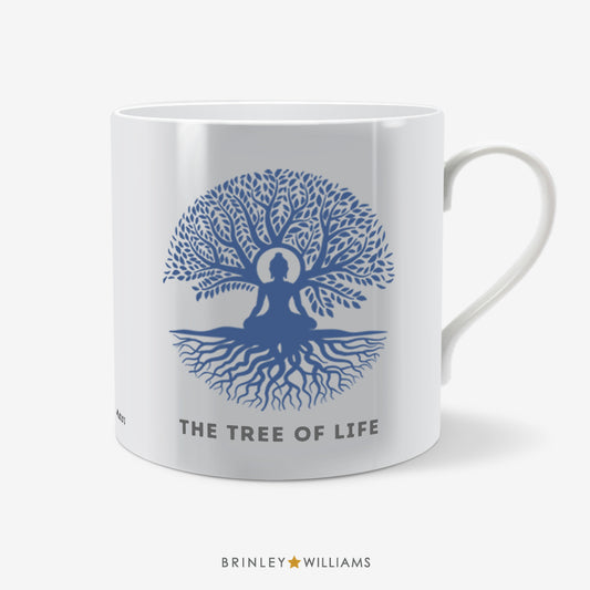 Tree of Life and Sitting Buddha Yoga Mug - Blue