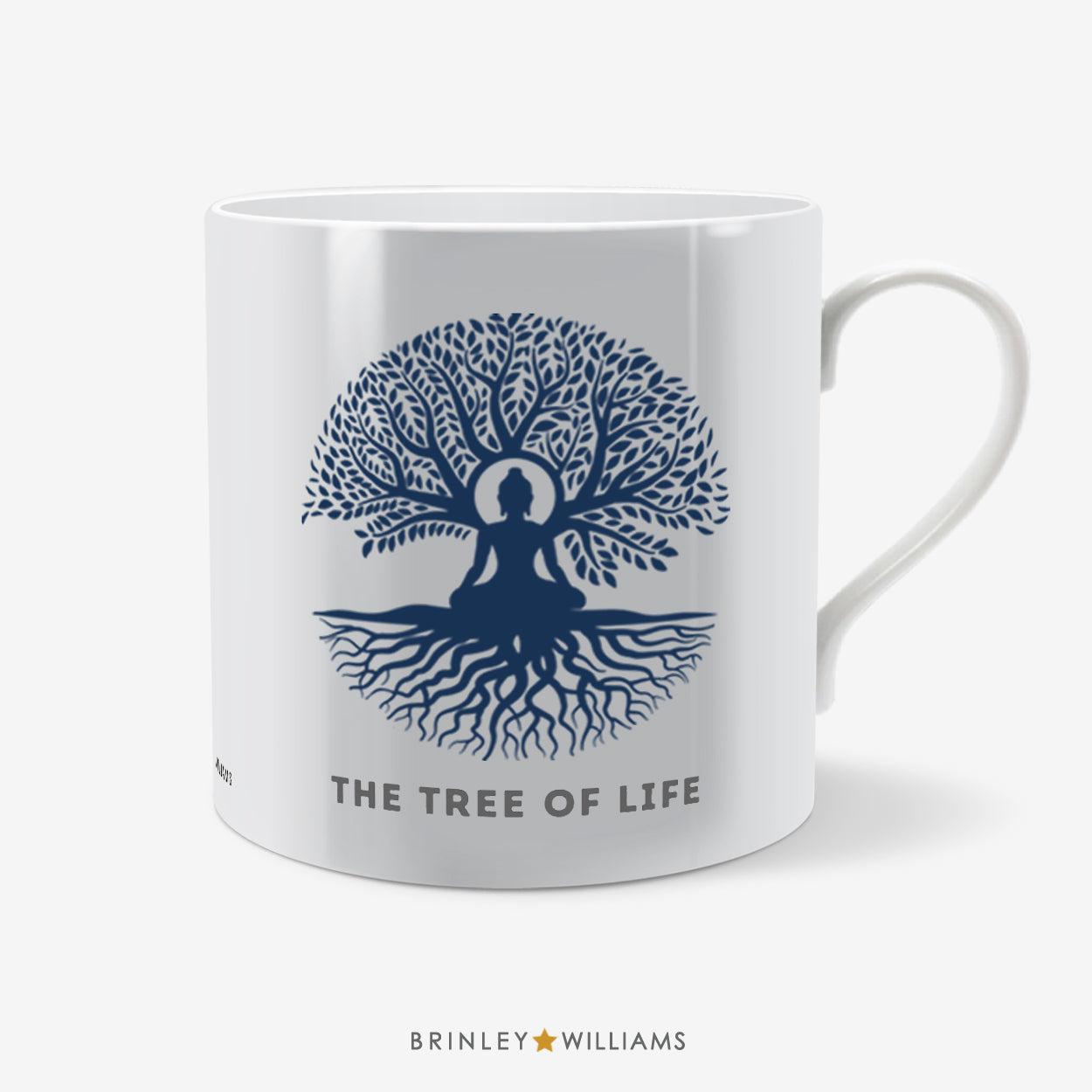 Tree of Life and Sitting Buddha Yoga Mug - Navy
