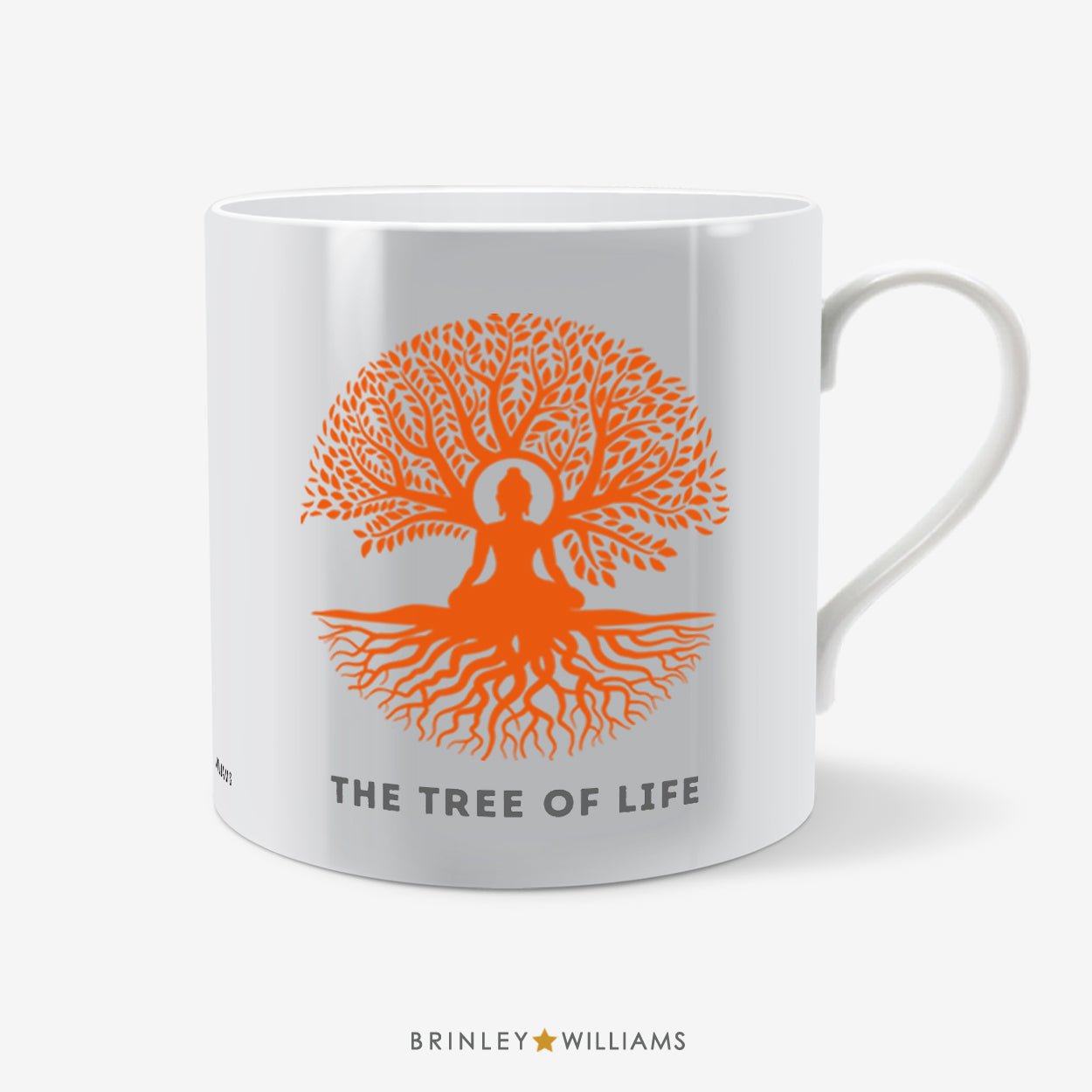 Tree of Life and Sitting Buddha Yoga Mug - Orange