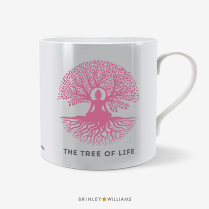 Tree of Life and Sitting Buddha Yoga Mug - Pink