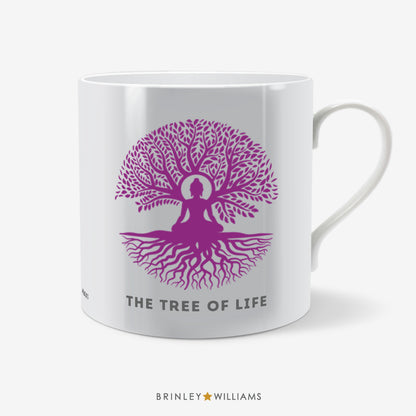 Tree of Life and Sitting Buddha Yoga Mug - Purple