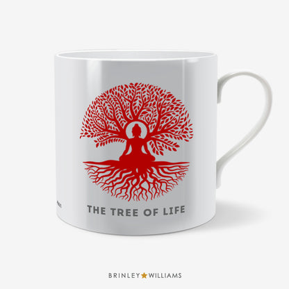 Tree of Life and Sitting Buddha Yoga Mug - Red