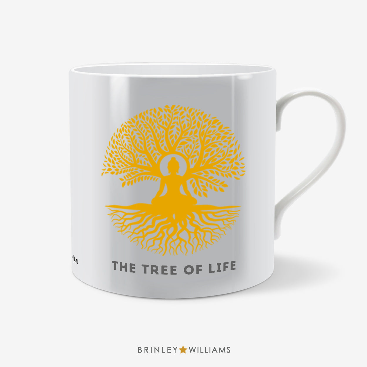 Tree of Life and Sitting Buddha Yoga Mug - Yellow