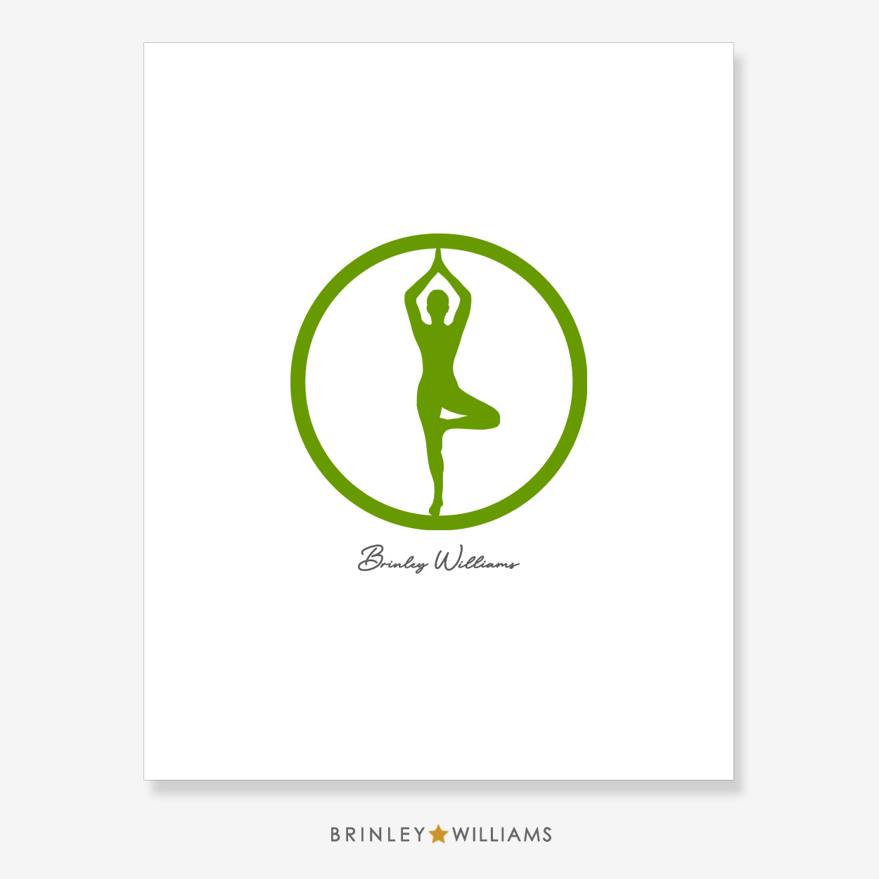 Tree Pose Vrksasana Wall Art Poster - Green