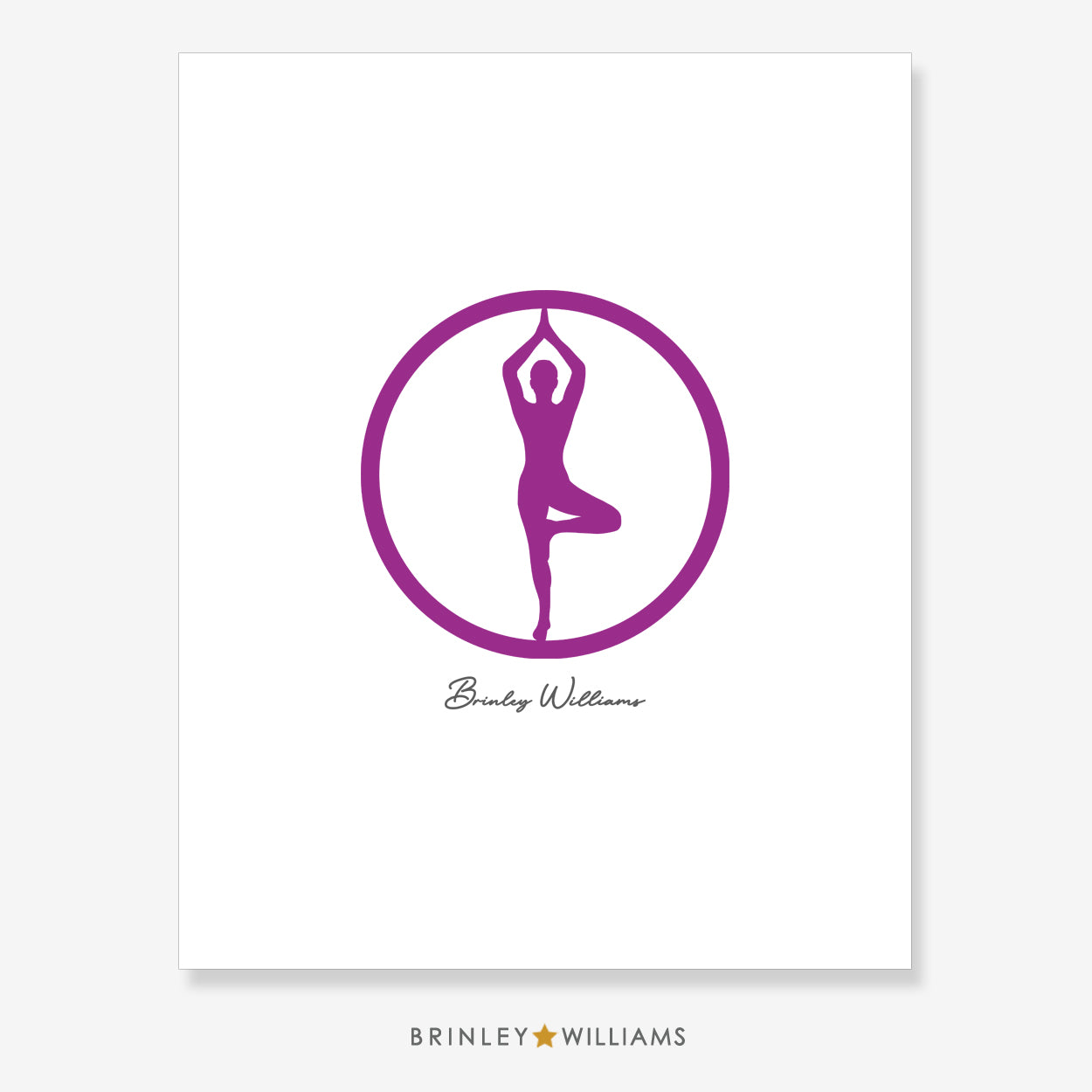 Tree Pose Vrksasana Wall Art Poster - Purple