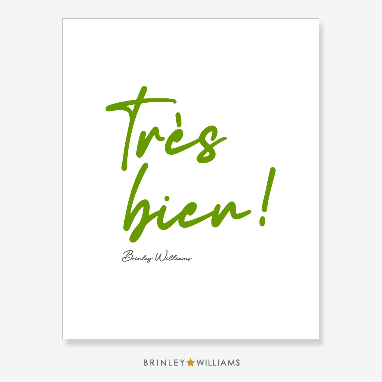 Tres Bien Wall Art Poster - Green