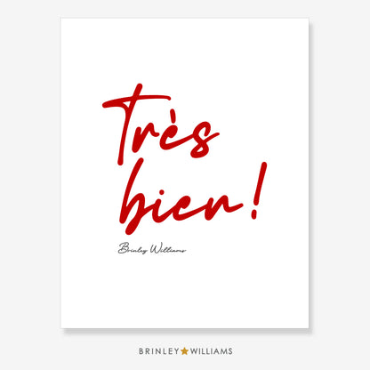 Tres Bien Wall Art Poster - Red