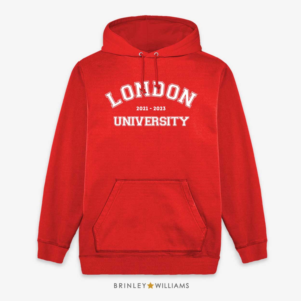Varsity | College Personalised Unisex Hoodie - Fire Red