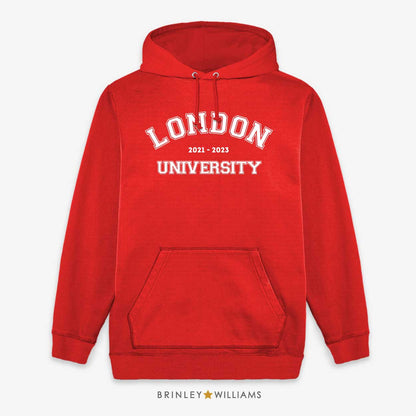 Varsity | College Personalised Unisex Hoodie - Fire Red