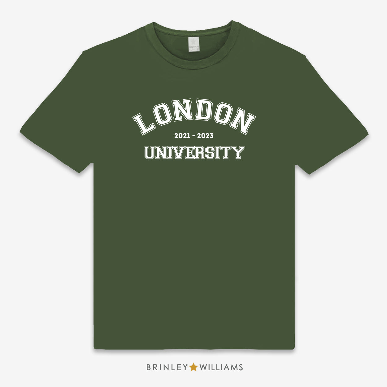 Varsity| College  Personalised Unisex Classic T-shirt - Military Green