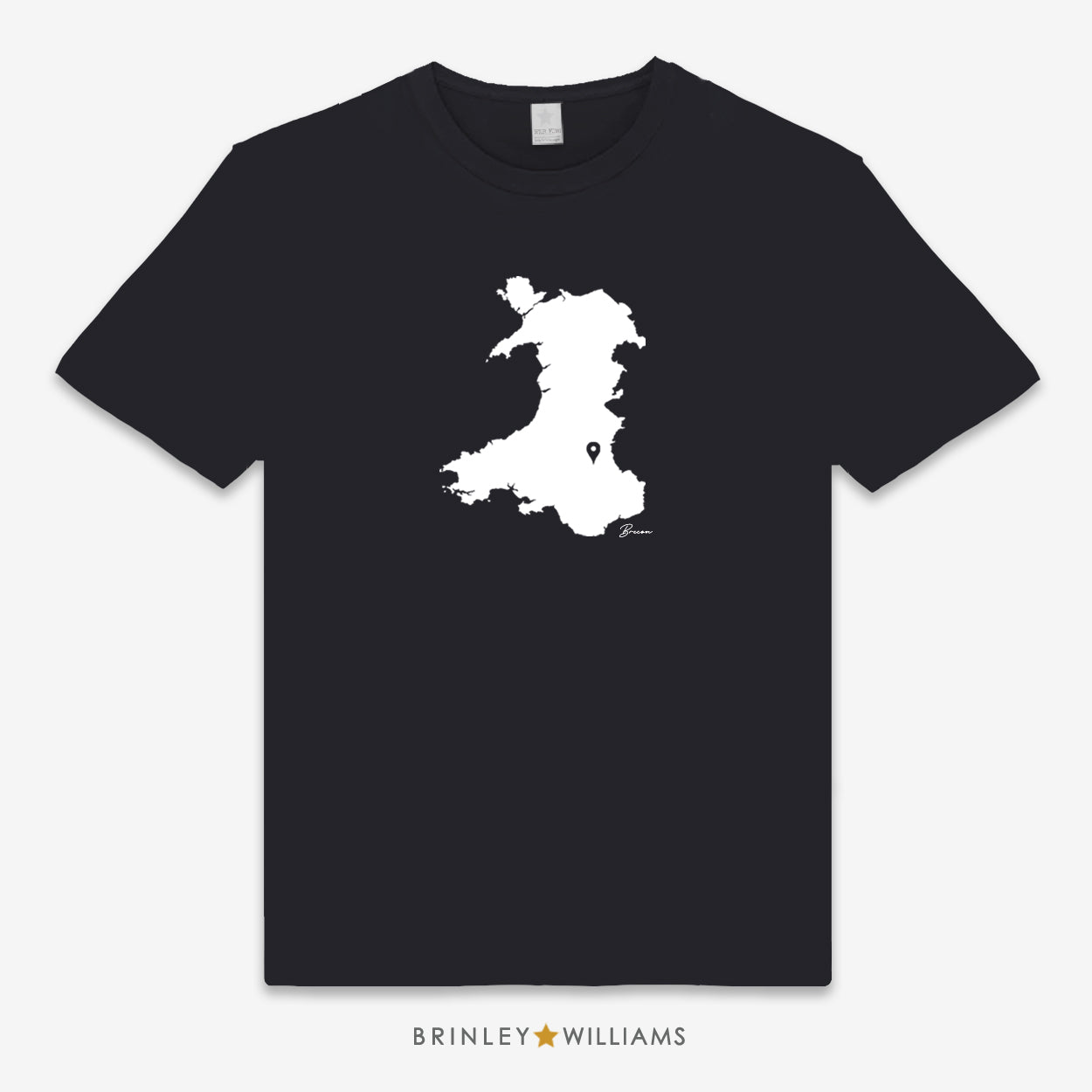 Wales Map Pin Personalised Unisex Classic T-shirt - Black