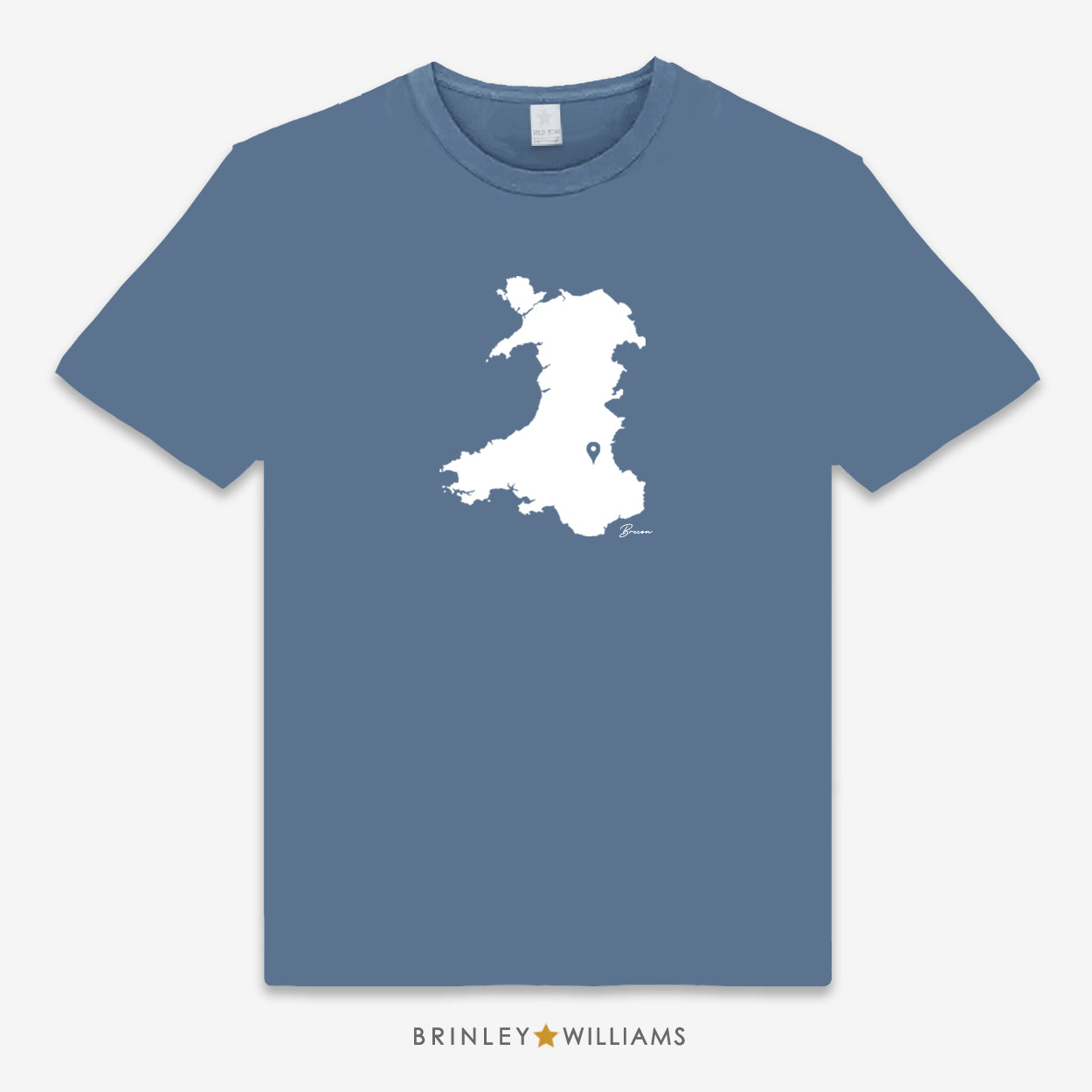 Wales Map Pin Personalised Unisex Classic T-shirt - Indigo