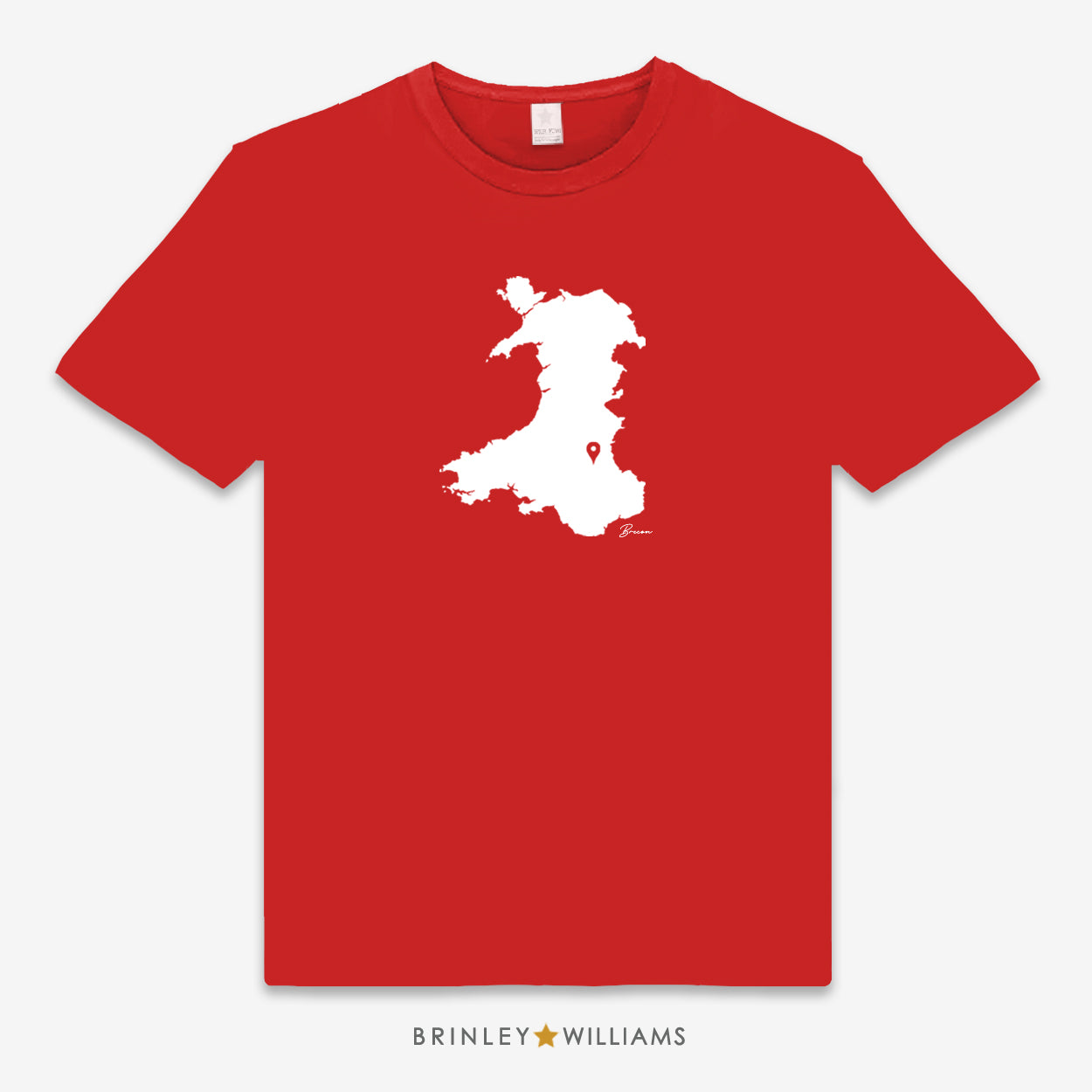 Wales Map Pin Personalised Unisex Classic T-shirt - Red