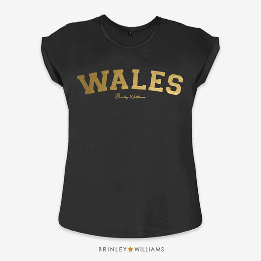 Wales Rolled Sleeve T-shirt - Black