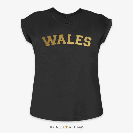 Wales Rolled Sleeve T-shirt - Black