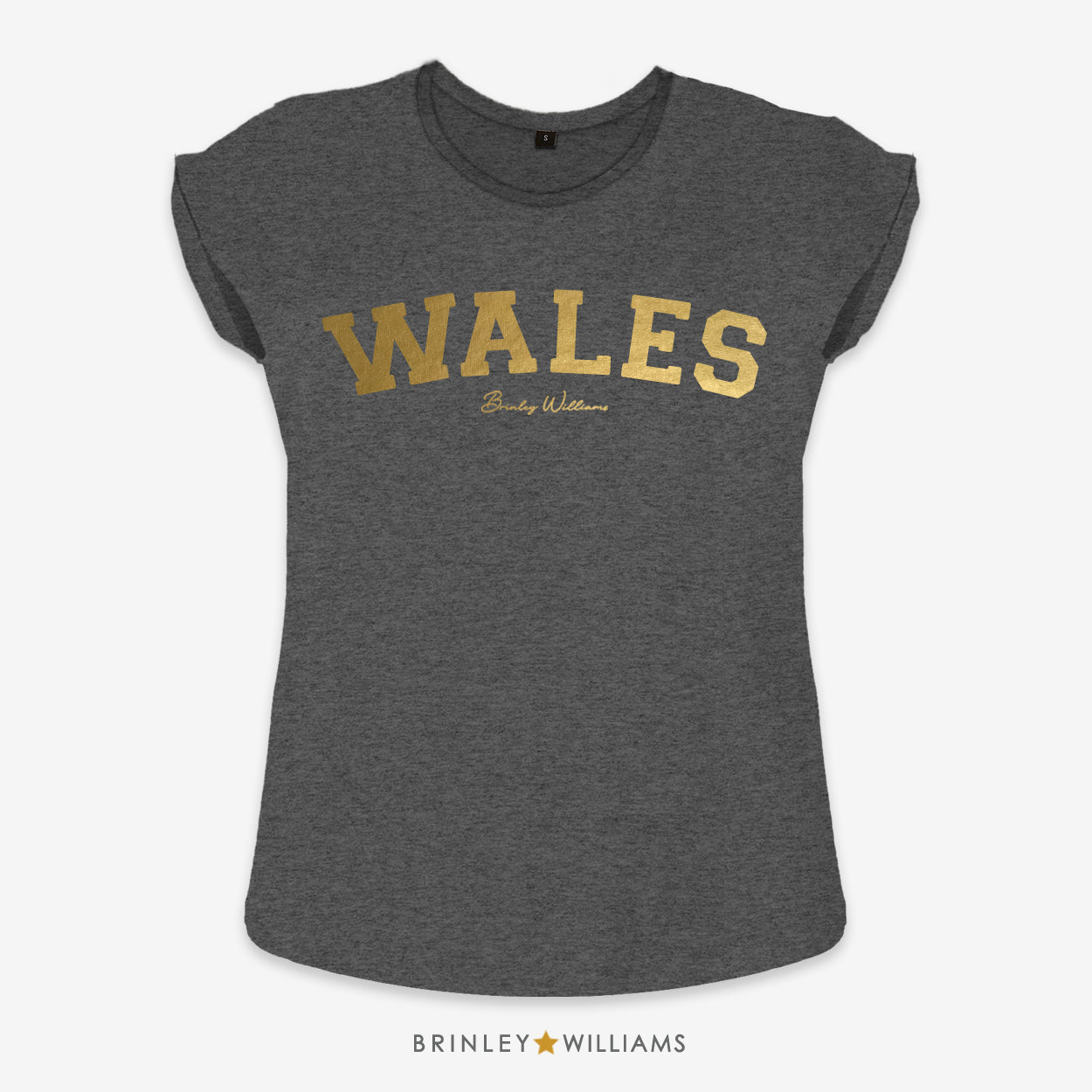 Wales Rolled Sleeve T-shirt - Charcoal