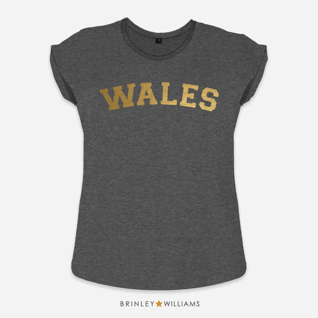 Wales Rolled Sleeve T-shirt - Charcoal Grey