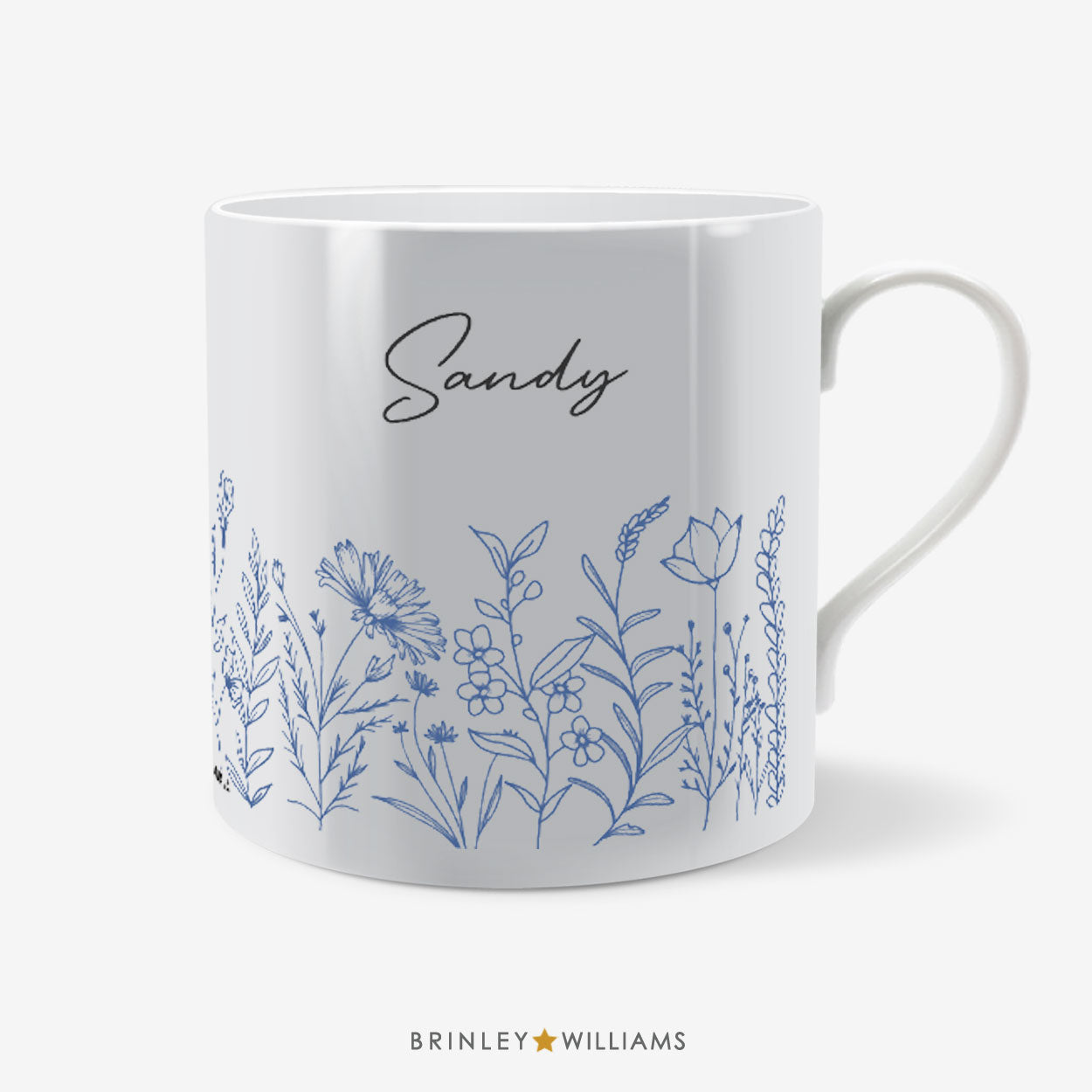 Wildflower Meadow Mug - Personalised - Blue