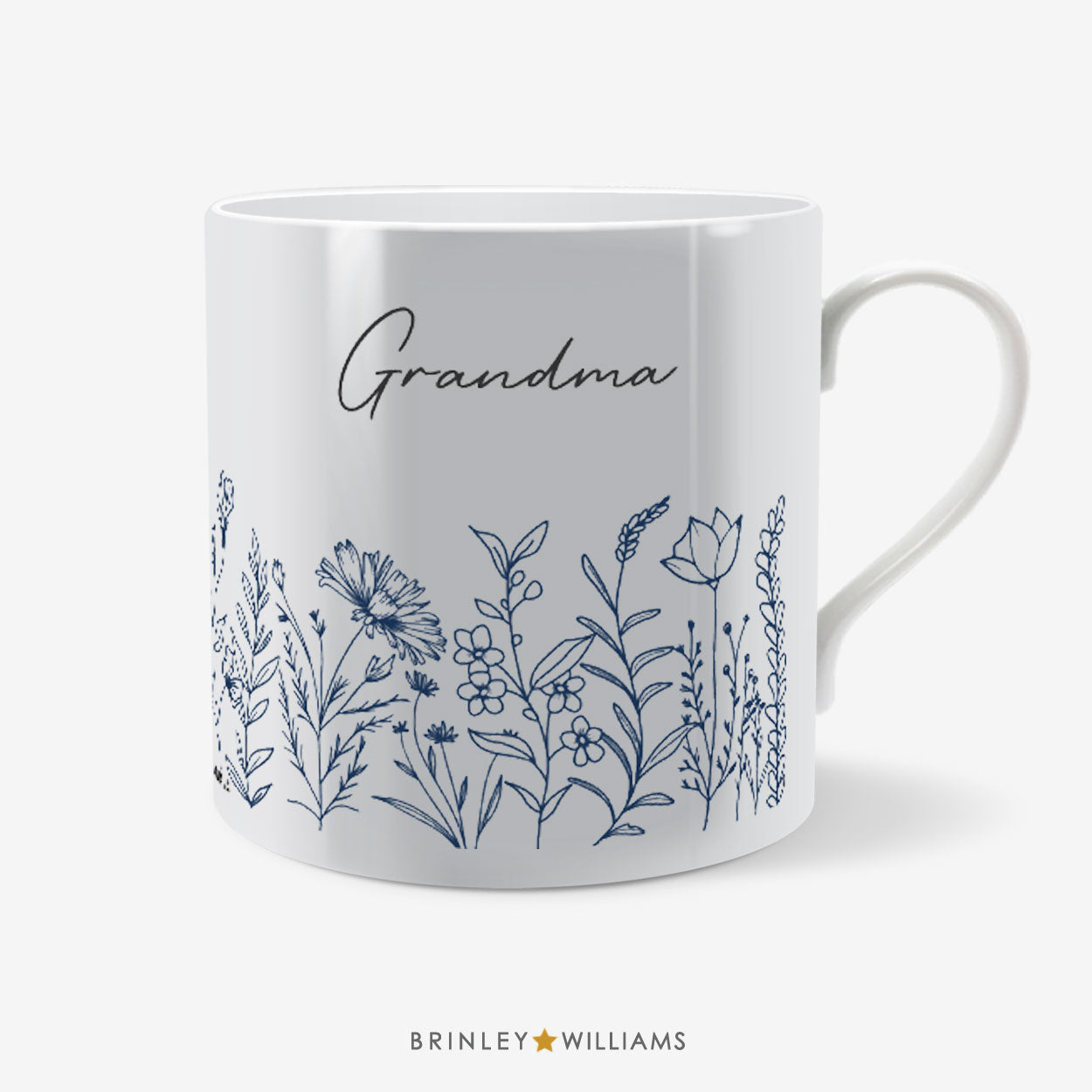 Wildflower Meadow Mug - Personalised - Navy