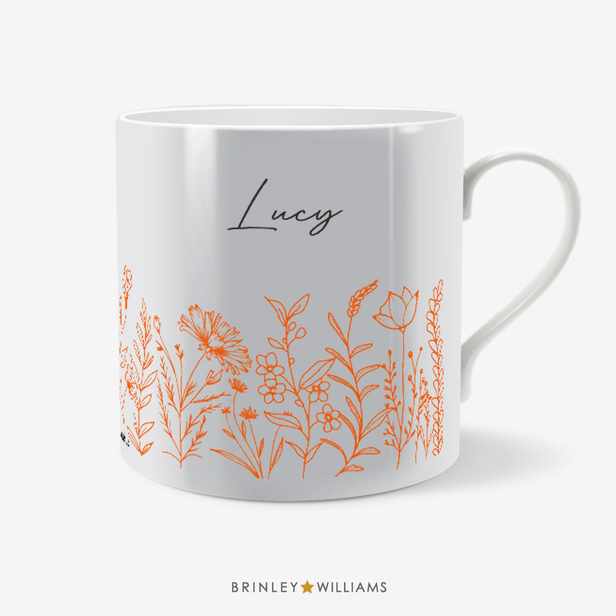 Wildflower Meadow Mug - Personalised - Orange