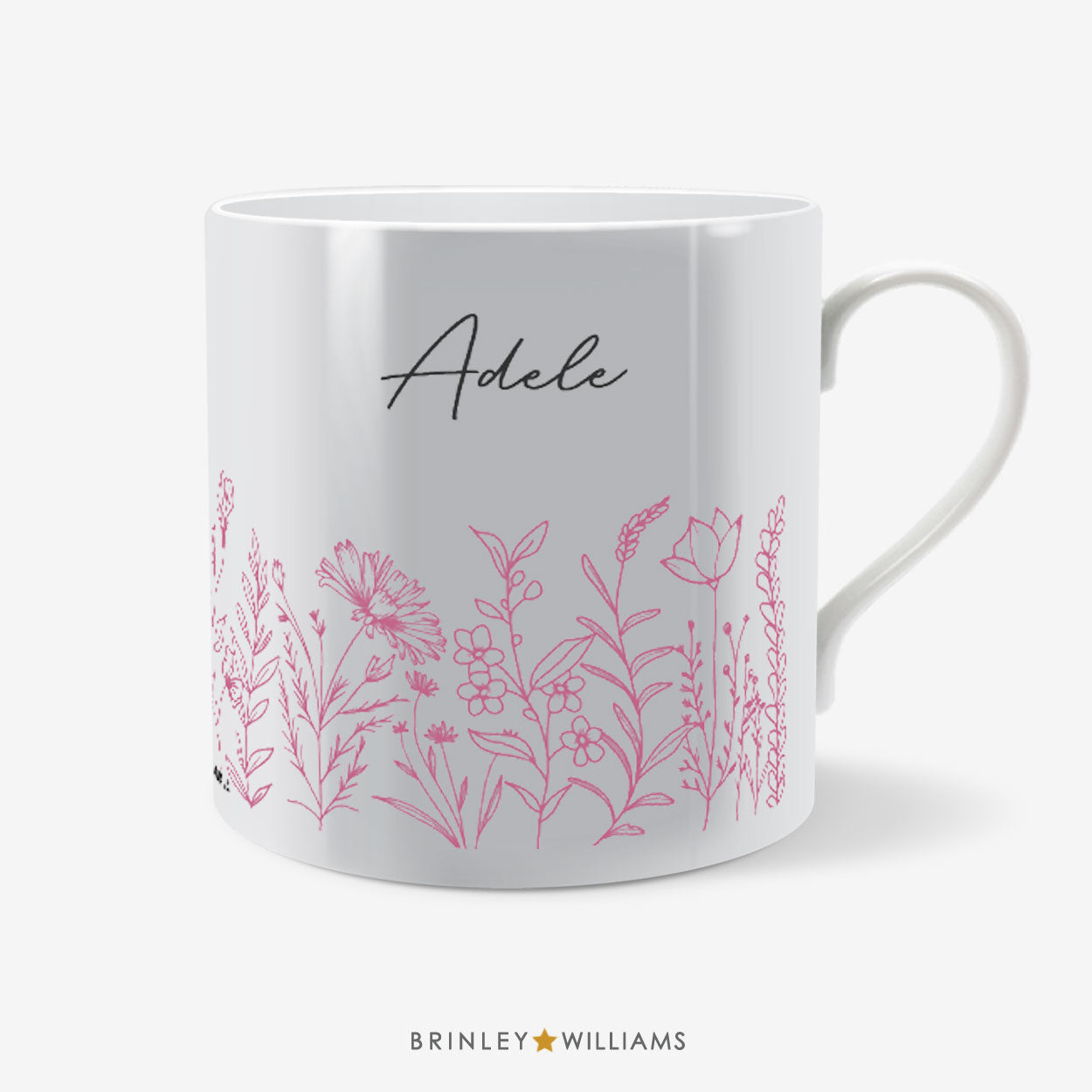 Wildflower Meadow Mug - Personalised - Pink