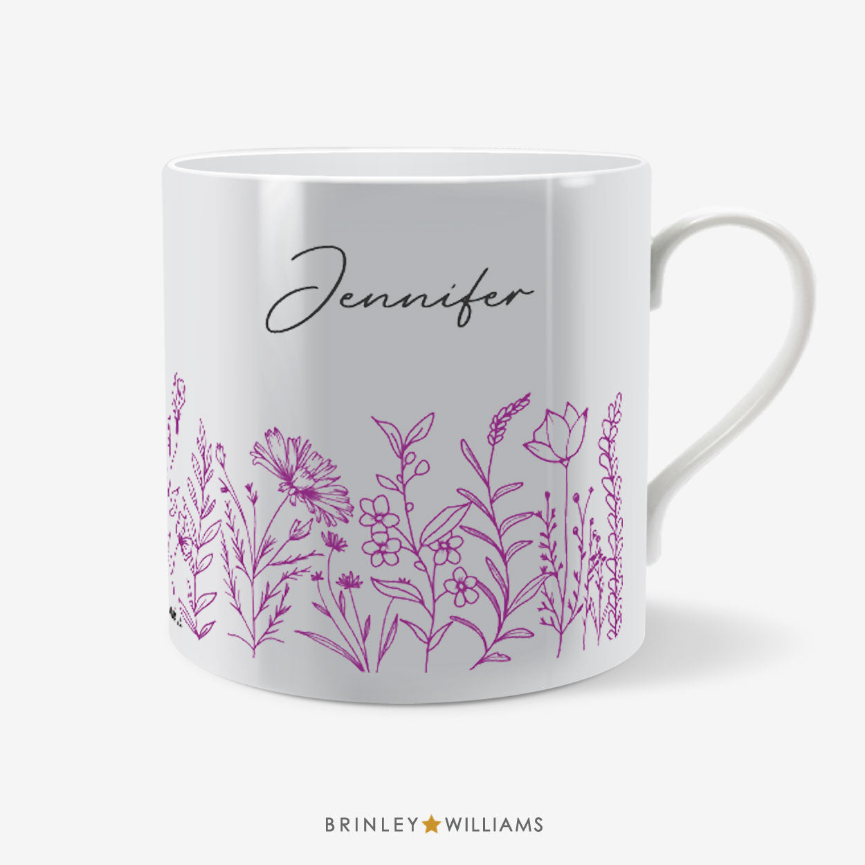 Wildflower Meadow Mug - Personalised - Purple