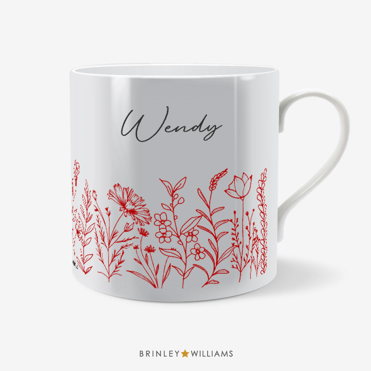 Wildflower Meadow Mug - Personalised - Red