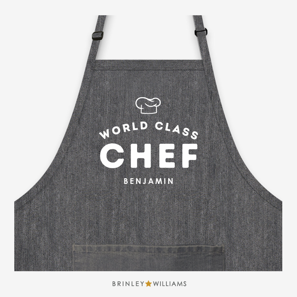 World Class Chef Personalised Black Denim Apron