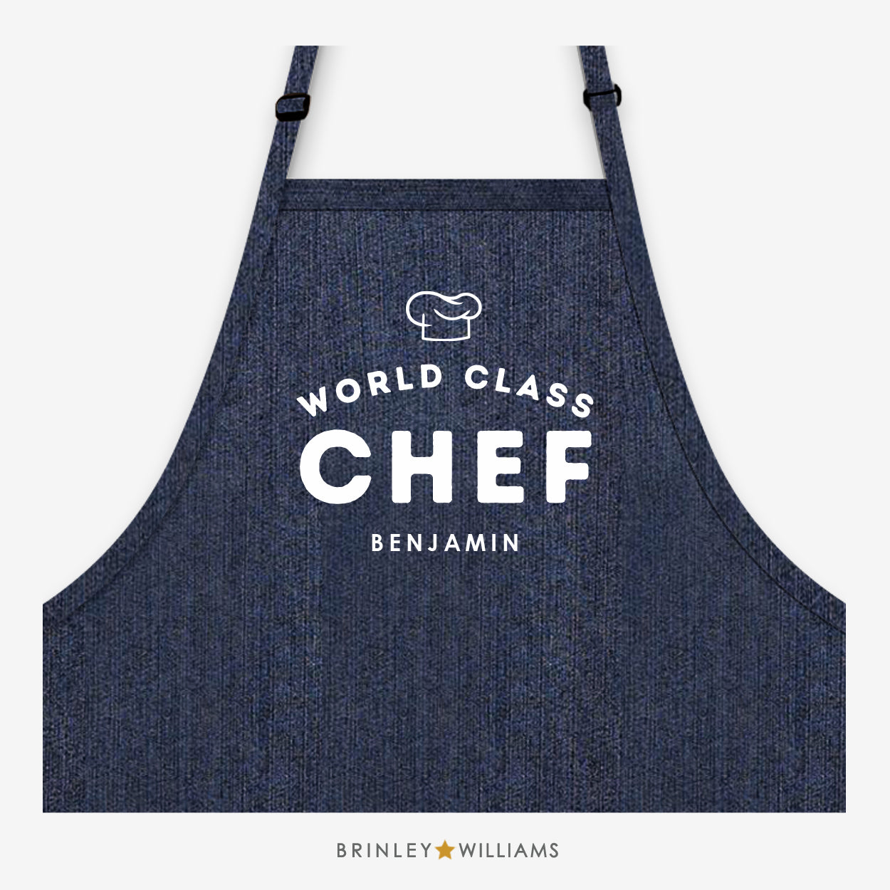 World Class Chef Personalised Indigo Denim Apron