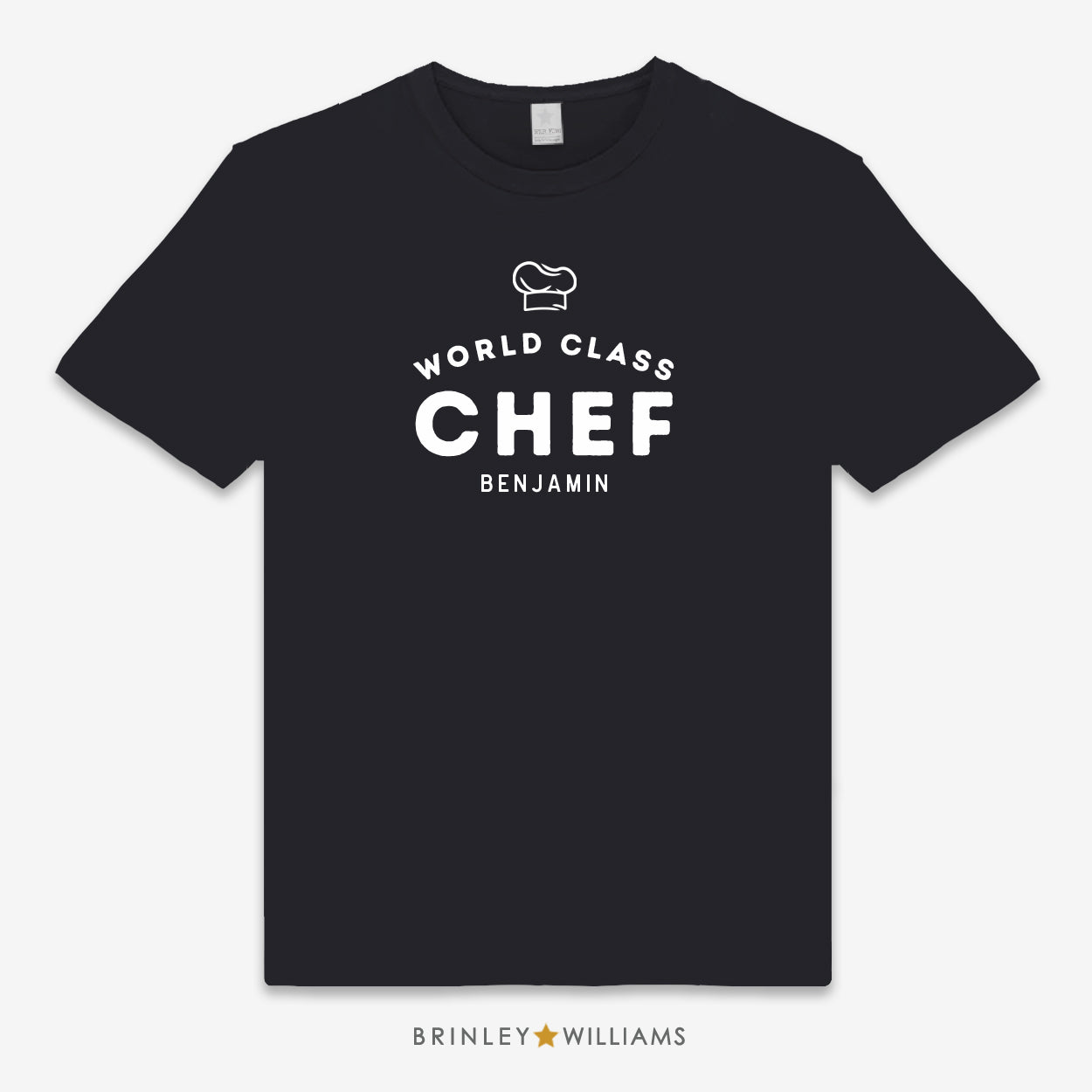 World Class Chef Unisex Personalised Culinary T-shirt - Black