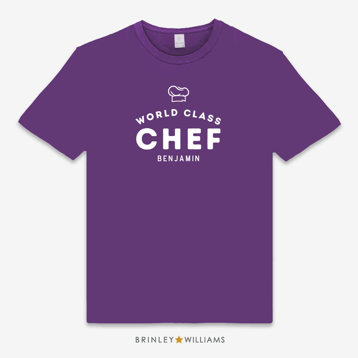 World Class Chef Unisex Personalised Culinary T-shirt - purple