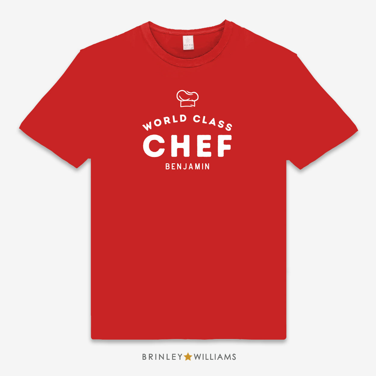 World Class Chef Unisex Personalised Culinary T-shirt - red